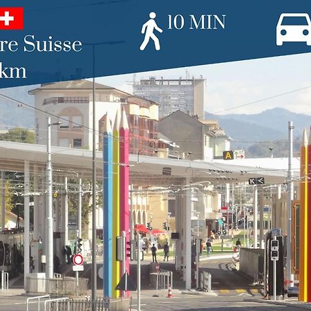 Homey Keola - Parking Prive Gratuit - Aux Portes De Geneve - Au Pied Du Tram - Appartement Avec 1 Chambre Et Un Grand Salon Avec Un Canape-Lit Амбиёи Экстерьер фото