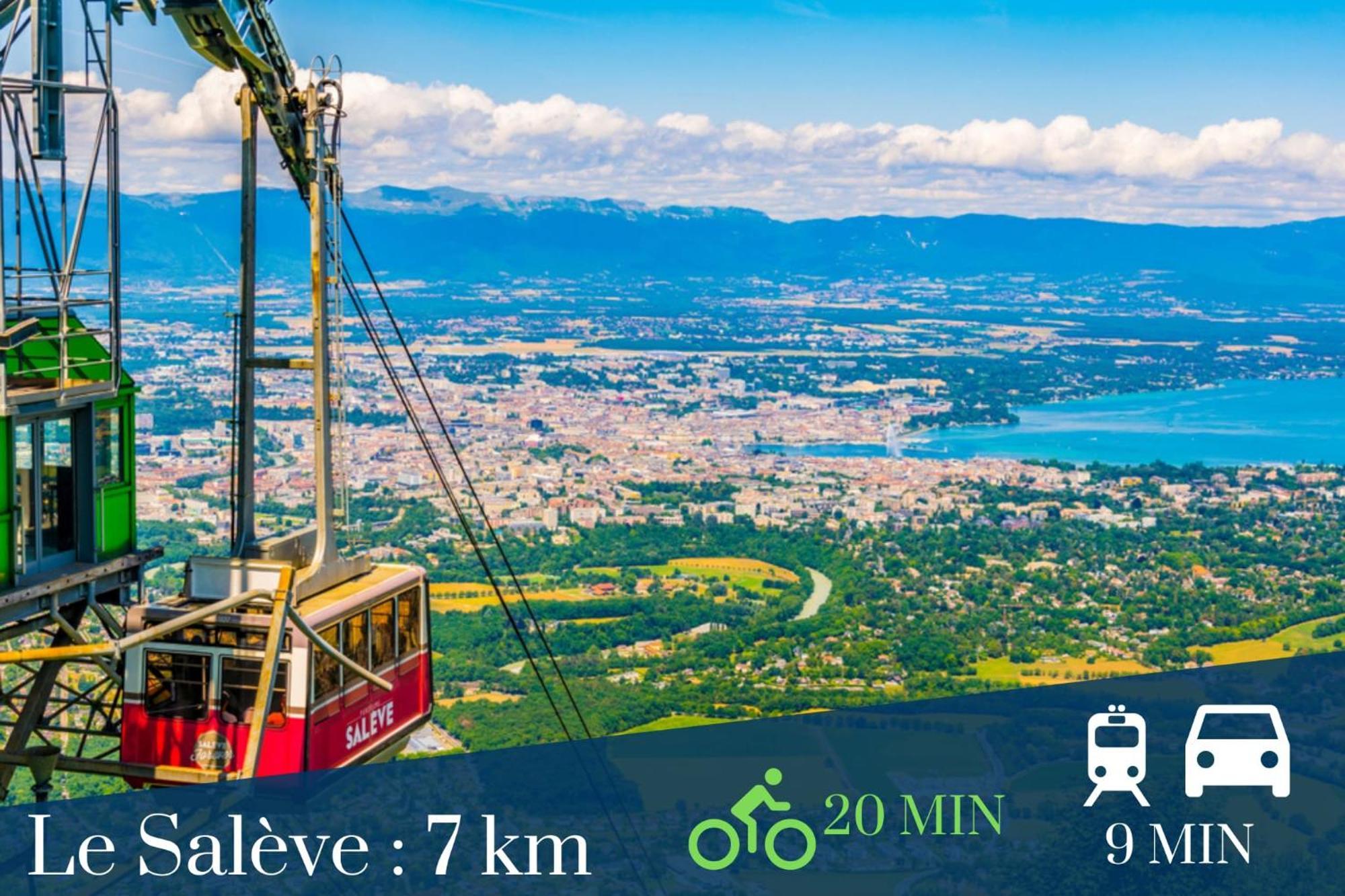 Homey Keola - Parking Prive Gratuit - Aux Portes De Geneve - Au Pied Du Tram - Appartement Avec 1 Chambre Et Un Grand Salon Avec Un Canape-Lit Амбиёи Экстерьер фото